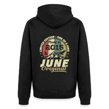 Juin 2015 Cadeau Anniversaire Juin 2015 Juin 2015 - Veste à capuche bio Premium Unisexe - noir - Dos - Nico (187cm)