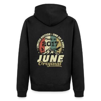 Juin 2017 Cadeau Anniversaire Juin 2017 Juin 2017 - Veste à capuche bio Premium Unisexe - noir - Dos - Nico (187cm)