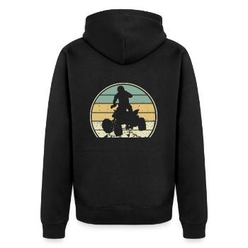 quad cadeau humour vintage quad moto motocross - Veste à capuche bio Premium Unisexe - noir - Dos - Nico (187cm)