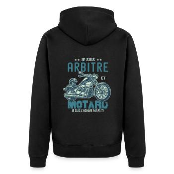 motard le meilleur arbitre le meilleur - Veste à capuche bio Premium Unisexe - noir - Dos - Nico (187cm)