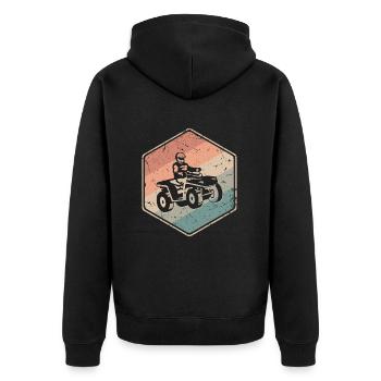 Quad Driver Offroad Quad Driver ATV - Unisex Premium Organic Zip Hoodie - black - Back - Nico (187cm)