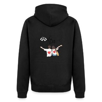 Valentine's Day Love Couple Heart You & Me Love - Unisex Premium Organic Zip Hoodie - black - Back - Nico (187cm)