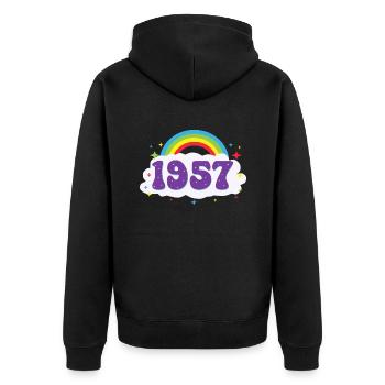Rainbow (1957) - Unisex Premium Organic Zip Hoodie - black - Back - Nico (187cm)
