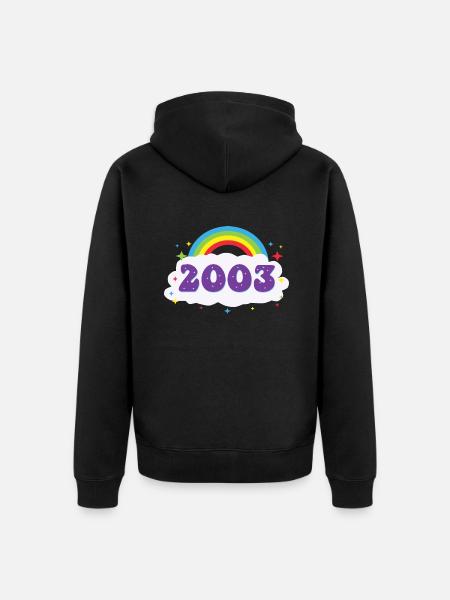 2003 Rainbow - Unisex Premium Organic Zip Hoodie - black