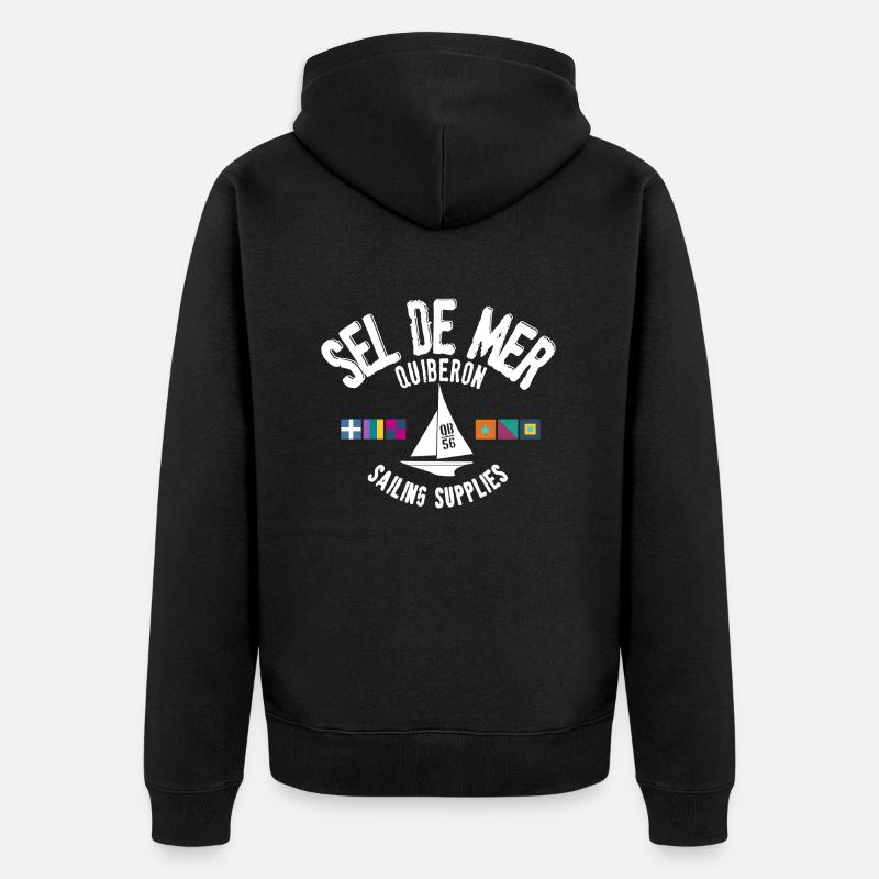 Sel de mer Quiberon - Veste à capuche bio Premium Unisexe - noir