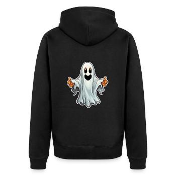 Fantôme d’Halloween - Veste à capuche bio Premium Unisexe - noir - Dos - Nico (187cm)