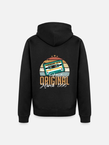 March 1996 - Birthday present - Unisex Premium Organic Zip Hoodie - black