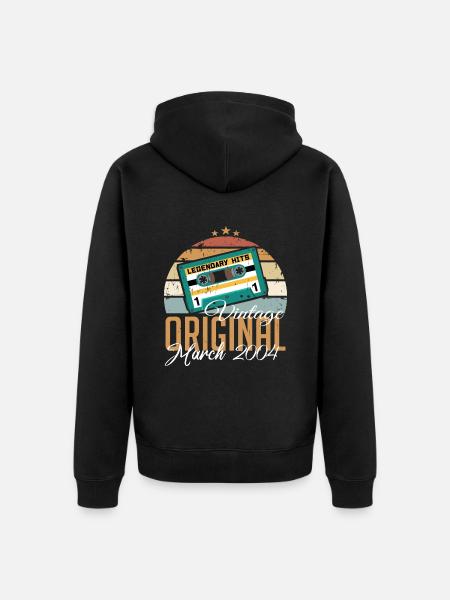 March 2004 - Birthday present - Unisex Premium Organic Zip Hoodie - black