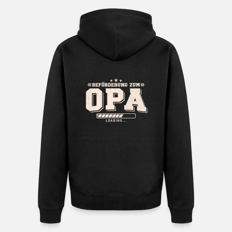 Beförderung zum Opa loading - Unisex Premium Bio Zip Hoodie - Schwarz