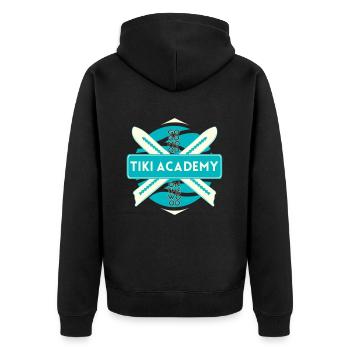 Tiki Academy - Unisex Premium Organic Zip Hoodie - black - Back - Nico (187cm)