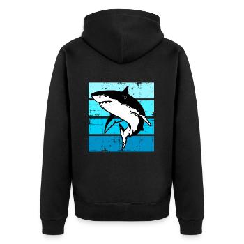 Requin Poisson Mer Océan Requin animal - Veste à capuche bio Premium Unisexe - noir - Dos - Nico (187cm)