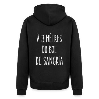 à 3 mètres du bol de sangria - Veste à capuche bio Premium Unisexe - noir - Dos - Nico (187cm)