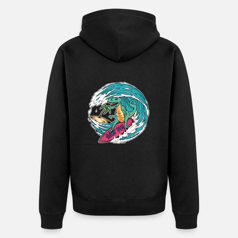 Surf T-Rex - Veste à capuche bio Premium Unisexe - noir