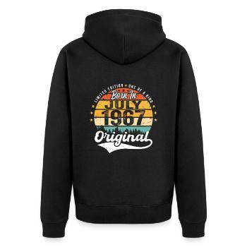 1967 Juli - Jahre Großartigkeit seit Juli 1967 - Unisex Premium Bio Zip Hoodie - Schwarz - Hinten - Nico (187cm)
