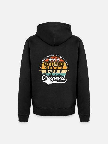 September 1977 Jubilee 1977 September - Unisex Premium Organic Zip Hoodie - black