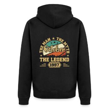October 1997 Birthday Present 1997 October - Unisex Premium Organic Zip Hoodie - black - Back - Nico (187cm)