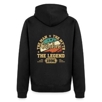 October 1996 Birthday Gift 1996 October - Unisex Premium Organic Zip Hoodie - black - Back - Nico (187cm)