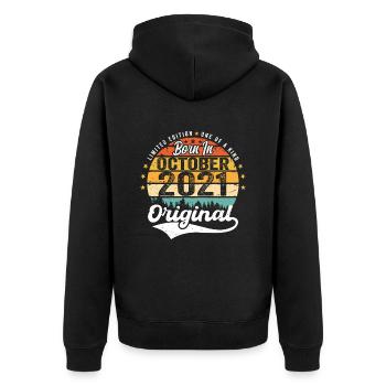Legendary since October 2021 Limited Edition - Unisex Premium Organic Zip Hoodie - black - Back - Nico (187cm)