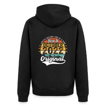 Legendary since October 2022 Limited Edition - Unisex Premium Organic Zip Hoodie - black - Back - Nico (187cm)