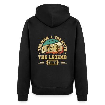 Legendary Since November 1988 Vintage 1988 Novembe - Unisex Premium Organic Zip Hoodie - black - Back - Nico (187cm)