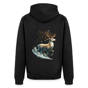Renne flocon de neige Noël Noël - Veste à capuche bio Premium Unisexe - noir - Dos - Nico (187cm)