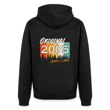 2005 Edition Limitée 2005 Vintage Anniversaire - Veste à capuche bio Premium Unisexe - noir - Dos - Nico (187cm)