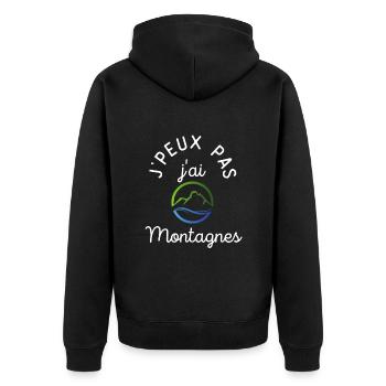 J Peux Pas J Ai Montagnes - Veste à capuche bio Premium Unisexe - noir - Dos - Nico (187cm)