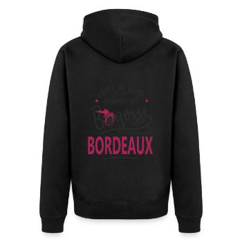 rugby Bordeaux bogosse sport rugby supporter - Veste à capuche bio Premium Unisexe - noir - Dos - Nico (187cm)