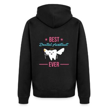Best Dental Assistant Ever Dental Assistant - Unisex Premium Bio Zip Hoodie - Schwarz - Hinten - Nico (187cm)