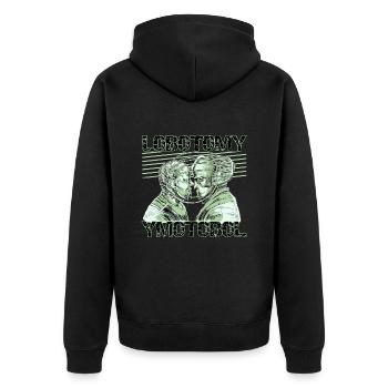 LOBOTOMY - Unisex Premium Organic Zip Hoodie - black - Back - Nico (187cm)