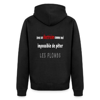 vêtements électriciens - Veste à capuche bio Premium Unisexe - noir - Dos - Nico (187cm)