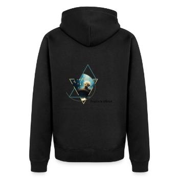 Hybride paresseux-ours fluffy - Veste à capuche bio Premium Unisexe - noir - Dos - Nico (187cm)