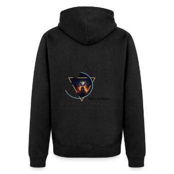 Hybride renard-souris - Veste à capuche bio Premium Unisexe - noir - Dos - Nico (187cm)