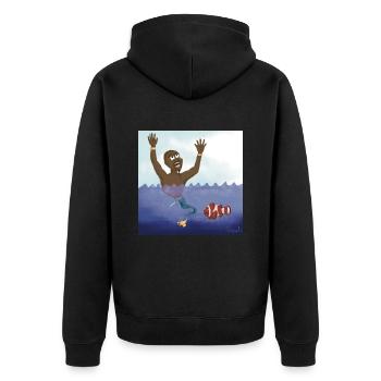 Le genie de la lampe - Veste à capuche bio Premium Unisexe - noir - Dos - Nico (187cm)