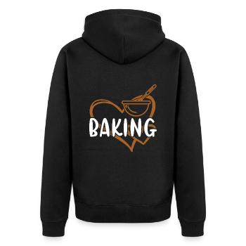 Baker Heart Baking - Unisex Premium Organic Zip Hoodie - black - Back - Nico (187cm)