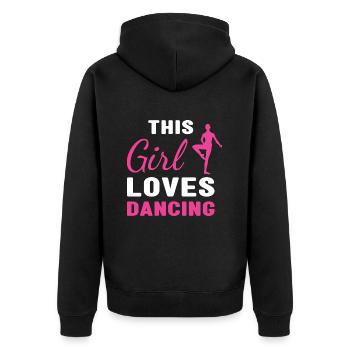 Dancer This Girl Loves Dancing - Unisex Premium Organic Zip Hoodie - black - Back - Nico (187cm)