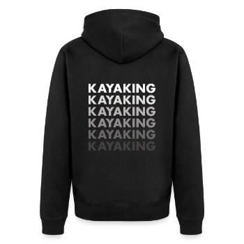 Kayaker Kayaking - Unisex Premium Organic Zip Hoodie - black - Back - Nico (187cm)