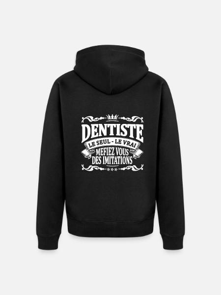 dentiste le seul le vrai - Veste à capuche bio Premium Unisexe - noir