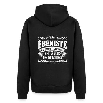 ébéniste le seul le vrai - Veste à capuche bio Premium Unisexe - noir - Dos - Nico (187cm)