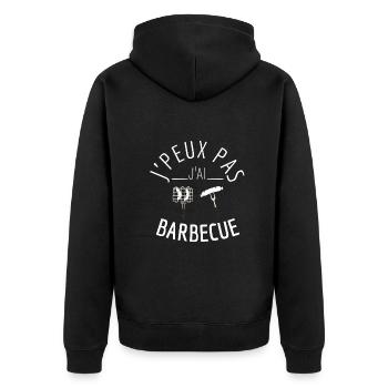 j peux pas j ai barbecue - Veste à capuche bio Premium Unisexe - noir - Dos - Nico (187cm)