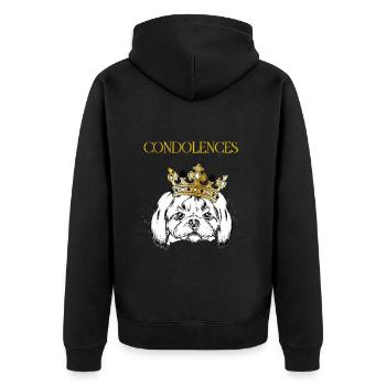 Dog with crown. - Unisex Premium Organic Zip Hoodie - black - Back - Nico (187cm)