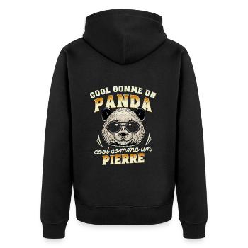 Cool Comme Un Panda, Cool Comme Un Pierre - Veste à capuche bio Premium Unisexe - noir - Dos - Nico (187cm)