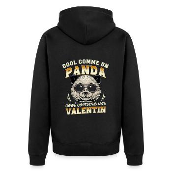 Cool Comme Un Panda, Cool Comme Un Valentin - Veste à capuche bio Premium Unisexe - noir - Dos - Nico (187cm)