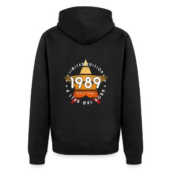 A Star was born 1989 original limited edition - Unisex Premium Organic Zip Hoodie - black - Back - Nico (187cm)