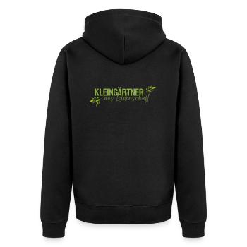 Kleingärtner aus Leidenschaft - Unisex Premium Bio Zip Hoodie - Schwarz - Hinten - Nico (187cm)