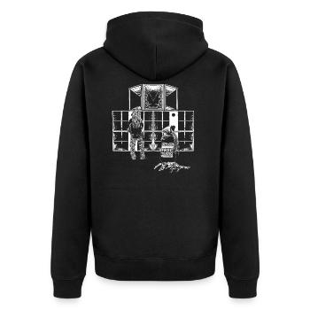 Soutien freetekno Sound System - Veste à capuche bio Premium Unisexe - noir - Dos - Nico (187cm)