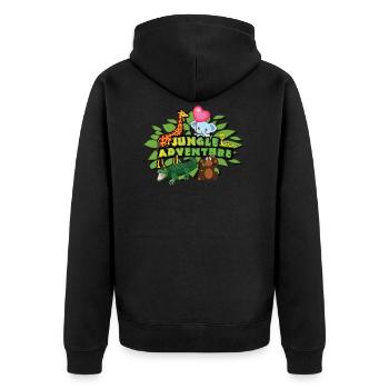 Aventures jungle - Veste à capuche bio Premium Unisexe - noir - Dos - Nico (187cm)