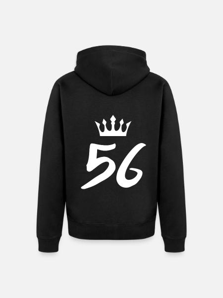 56 Number crown - Unisex Premium Organic Zip Hoodie - black