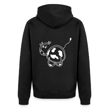 Vache Vache Lettres Animal - Veste à capuche bio Premium Unisexe - noir - Dos - Nico (187cm)