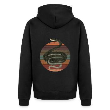 Snake Black Snake Coluber Constrictor - Unisex Premium Organic Zip Hoodie - black - Back - Nico (187cm)